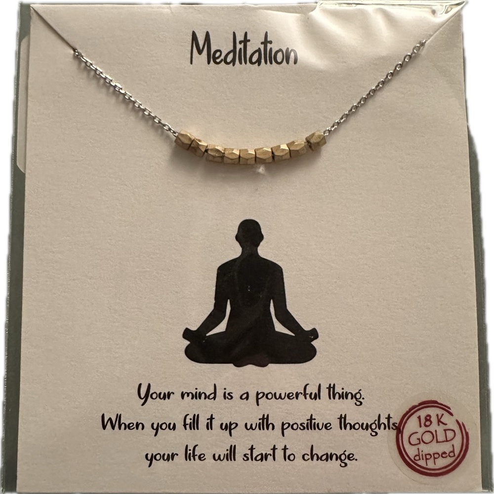 Meditation Bar Necklace - 18K Gold Dipped - Brand New Inspirational Jewelry